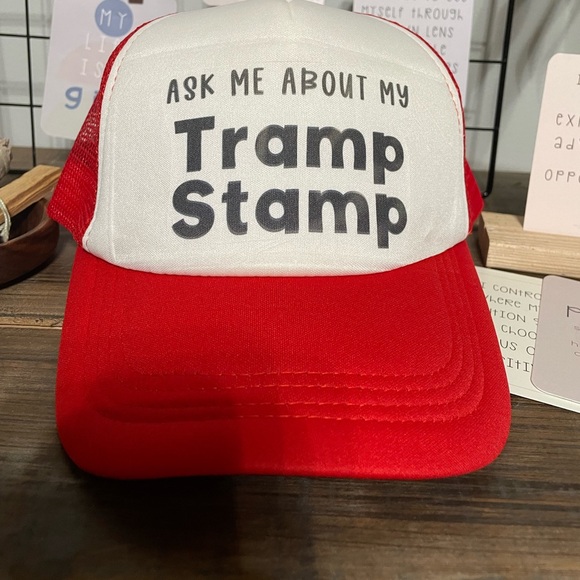 ASK ME ABOUT MY TRAMP STAMP trucker hat - Picture 3 of 4